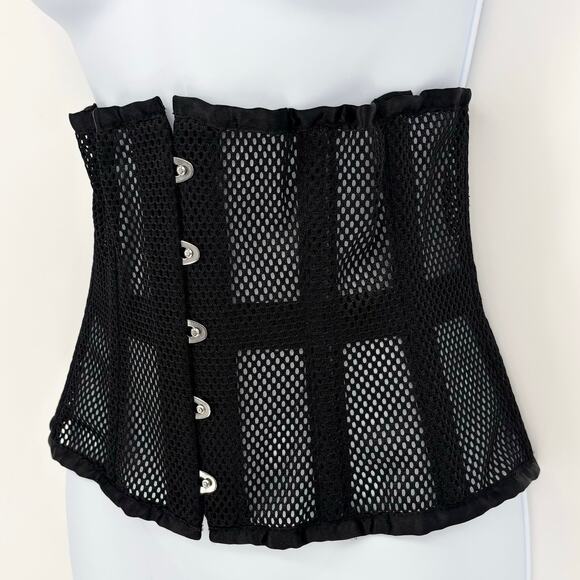 Playgirl Black Mesh Underbust Corset Size XS/S - Picture 2 of 6